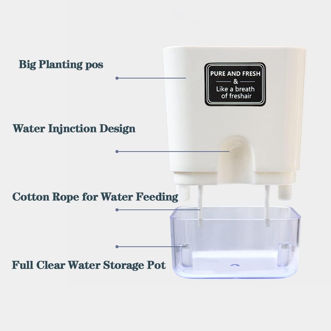 Self-Watering Pots – Clear Magnetic Base Planters with Built-In Wicking System | Plant Mate