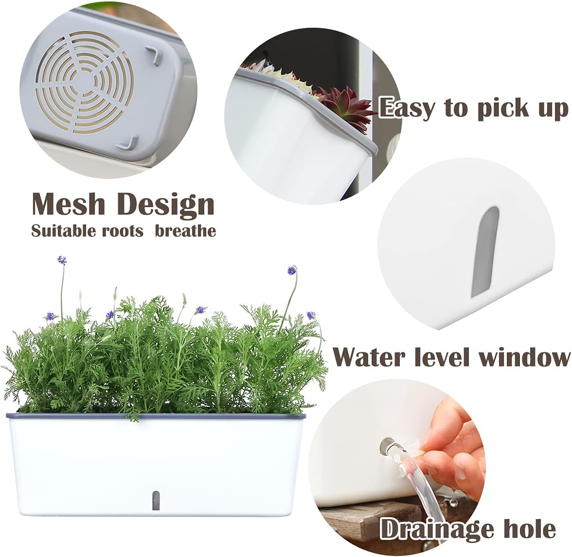 Slimline Self-Watering Planter – Outdoor Fence-Friendly Design | Plant Mate