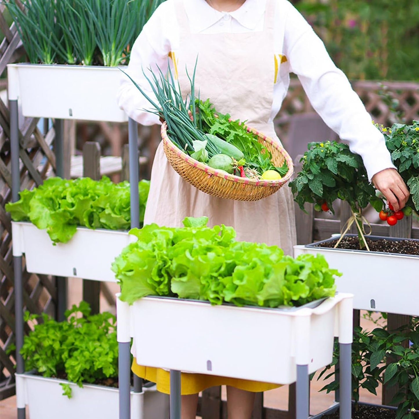 Plant Mate 2-Tiered Self-Watering Planter – Stylish, Mobile Effortless Gardening