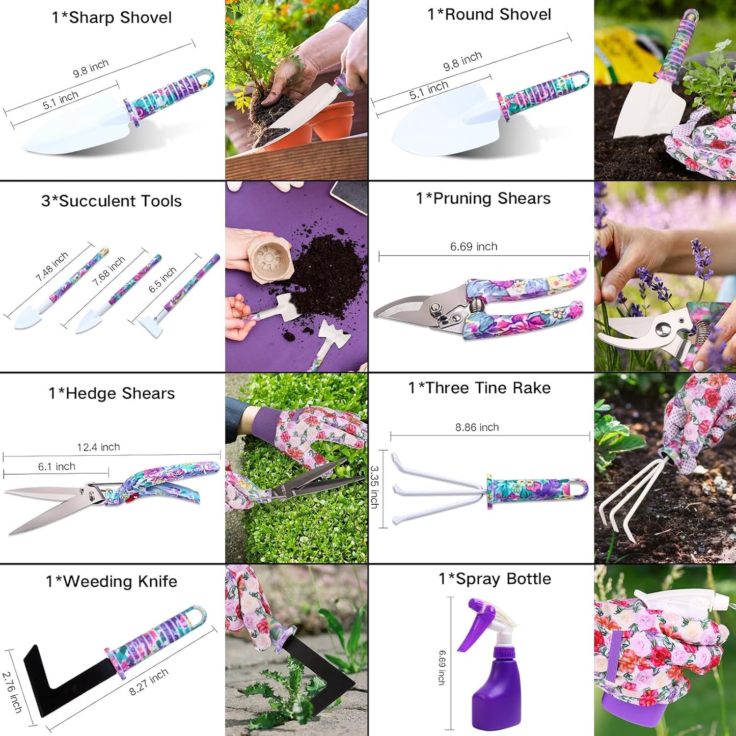 Decorative Garden Tool Set with Carry Case – Stylish & Functional for Garden Lovers | Plant Mate
