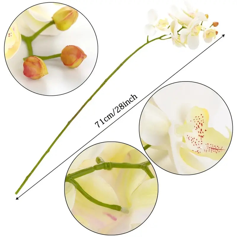 Artificial 6-Head Phalaenopsis Orchid
