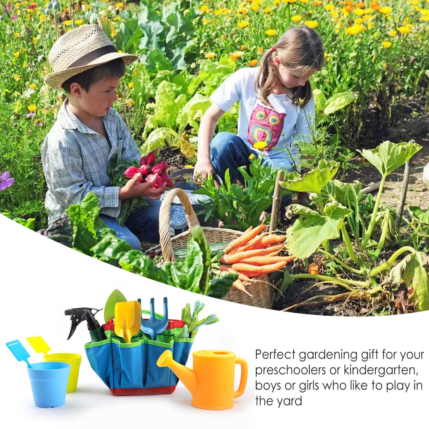 Plant Mate Kids 11 Piece Gardening Tool Set – Safe, Fun & Educational for Little Gardeners!